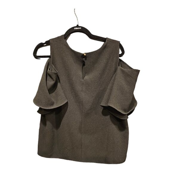 ASOS Black Cold Shoulder Top - Size 14 - Picture 2 of 7